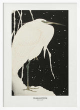 Heron In The Snow Art Print UK — Japanese Dark Wall Art — Living Room — Wall It All Prints