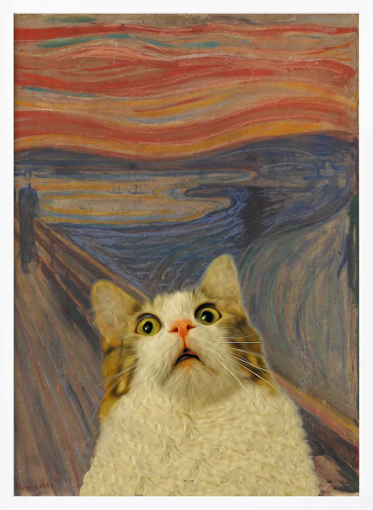 The Screaming Cat Art Print UK — Portrait Vibrant Wall Art — Living Room — Wall It All Prints