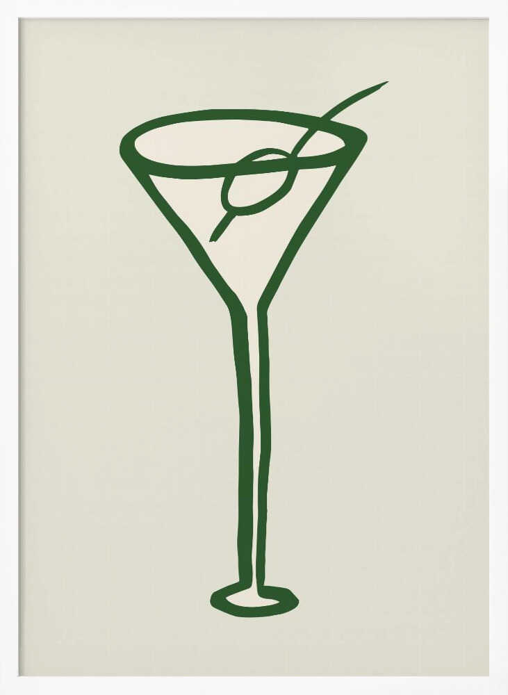 Classic Green Martini Art Print UK — Food Fresh Wall Art — Kitchen — Wall It All Prints
