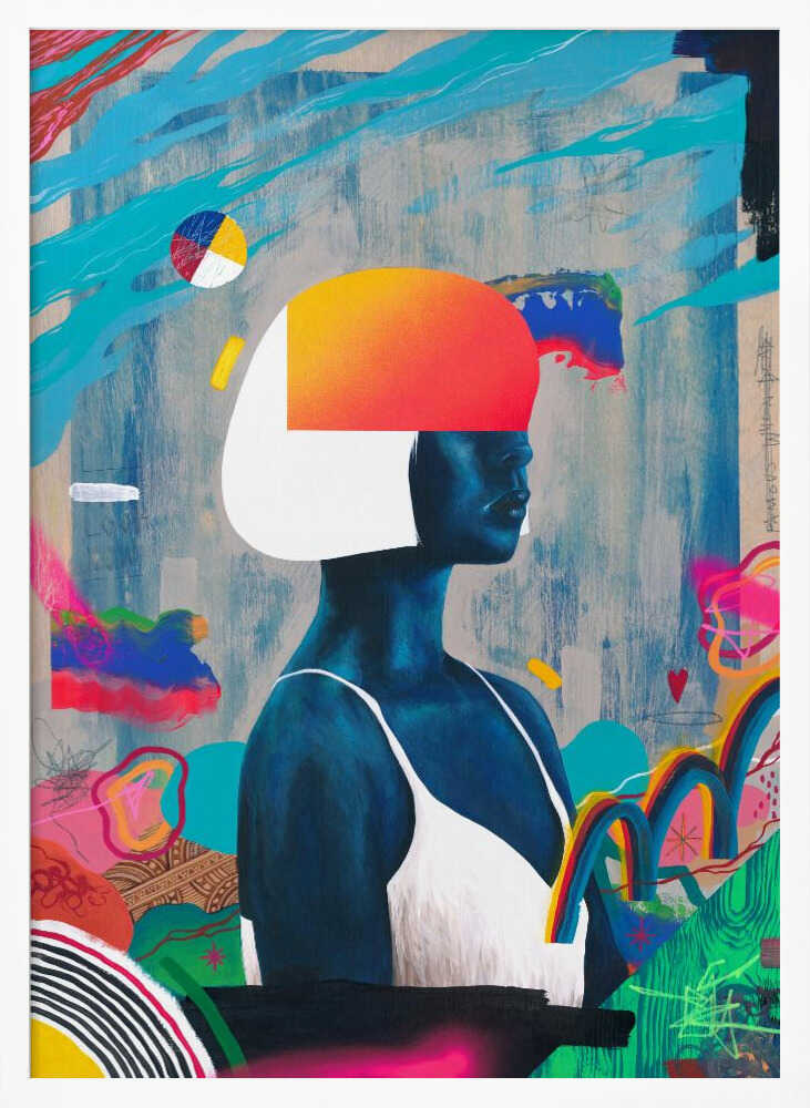 Vibrant Abstract Woman Art Print UK — Portrait Vibrant Wall Art — Living Room — Wall It All Prints