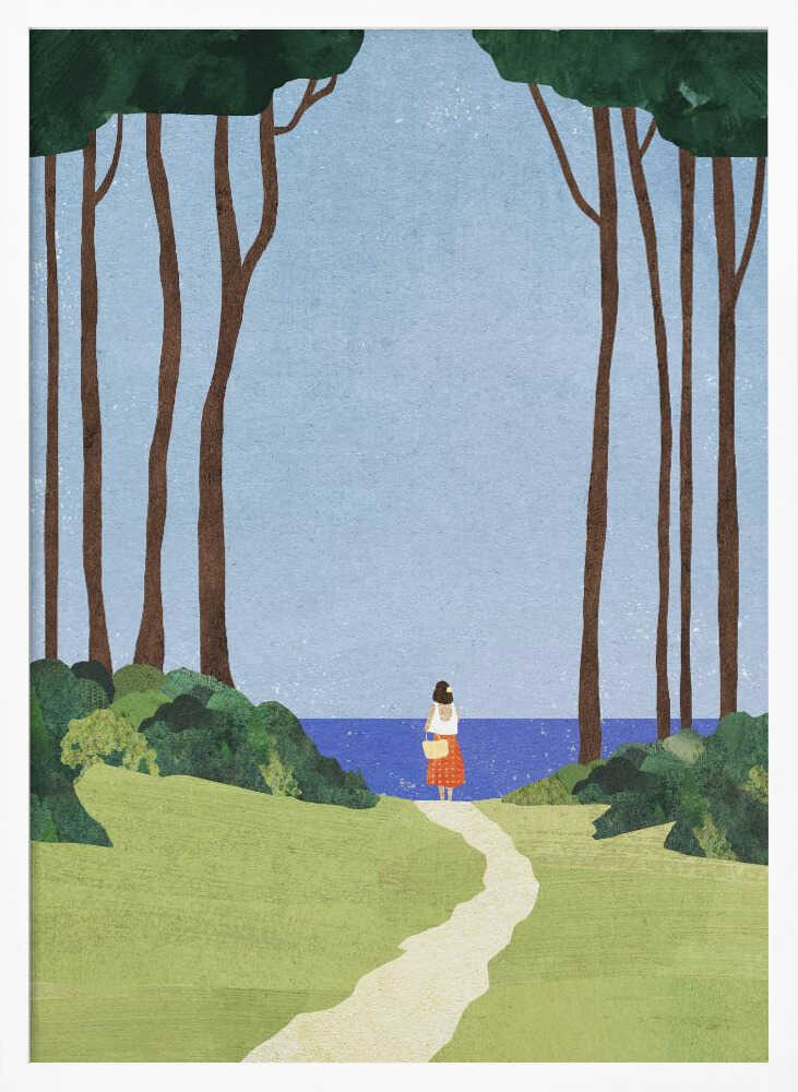Path To The Ocean Art Print UK — Portrait Vibrant Wall Art — Living Room — Wall It All Prints