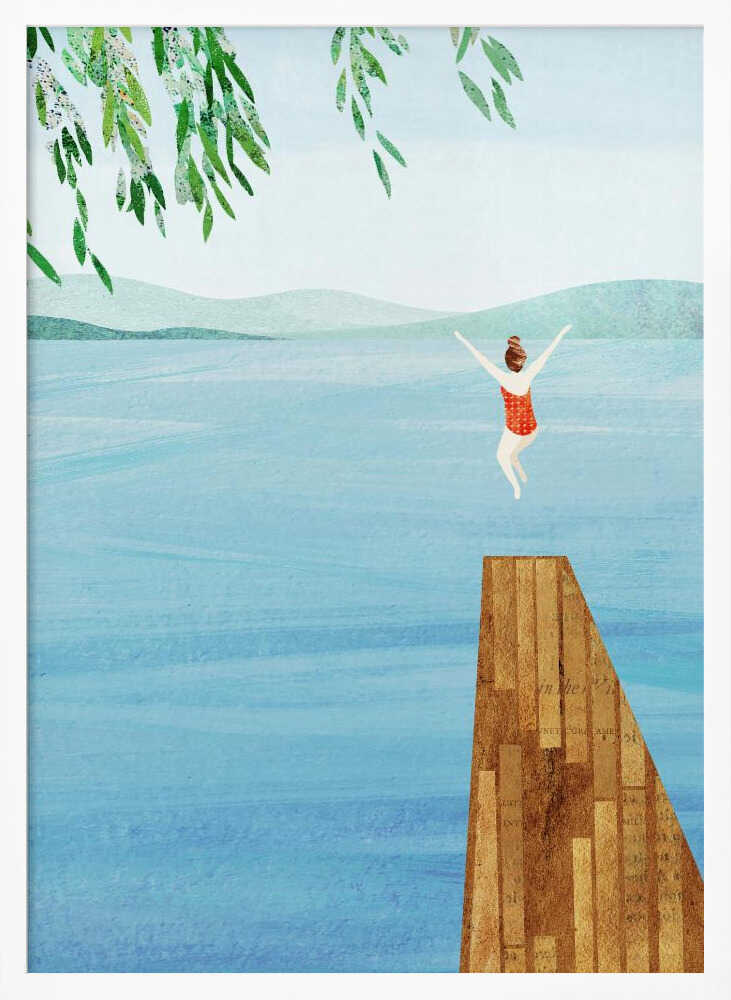 Summer Lake Jump Art Print UK — Abstract Vibrant Wall Art — Living Room — Wall It All Prints