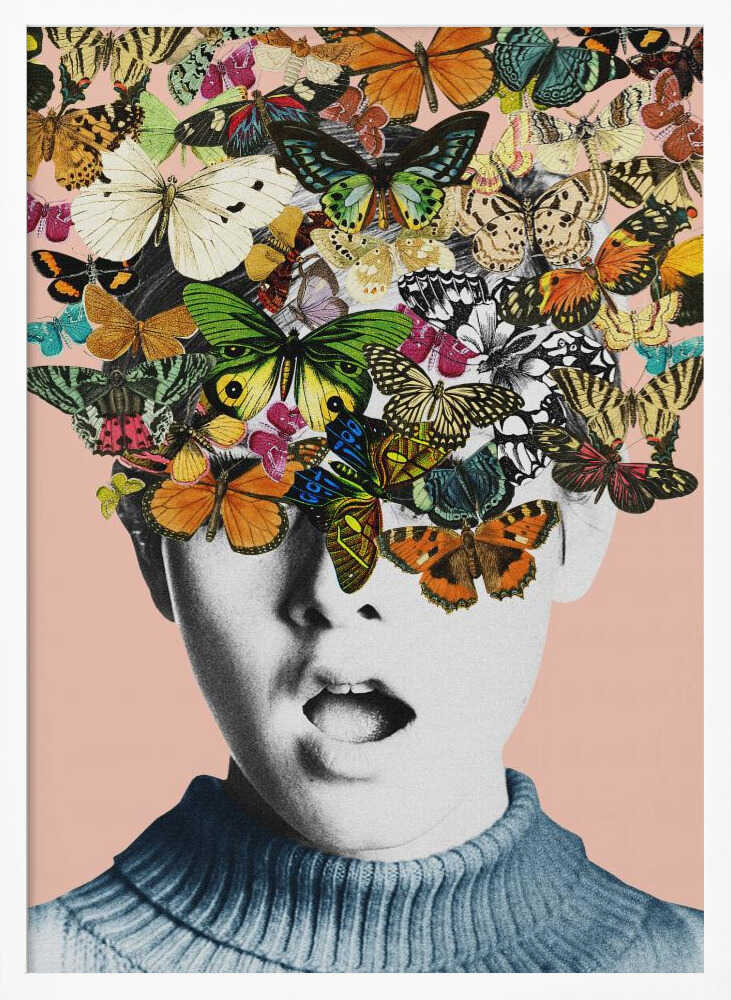 Butterfly Imagination Art Print UK — Botanical Vibrant Wall Art — Living Room — Wall It All Prints