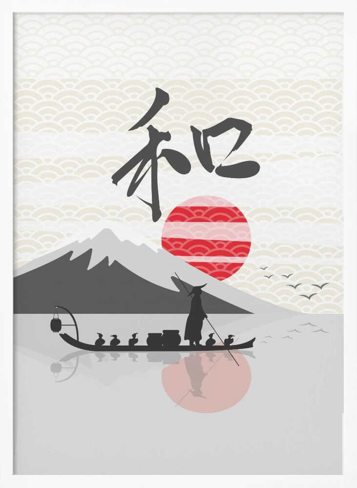 Japanese Harmony Landscape Art Print UK — Japanese Dark Wall Art — Living Room — Wall It All Prints