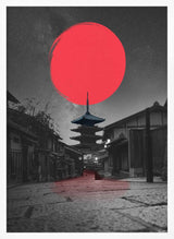 Iconic Pagoda Red Sun Art Print UK — Japanese Vibrant Wall Art — Living Room — Wall It All Prints