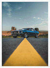Classic Car Desert Road Art Print UK — Landscape Vibrant Wall Art — Living Room — Wall It All Prints