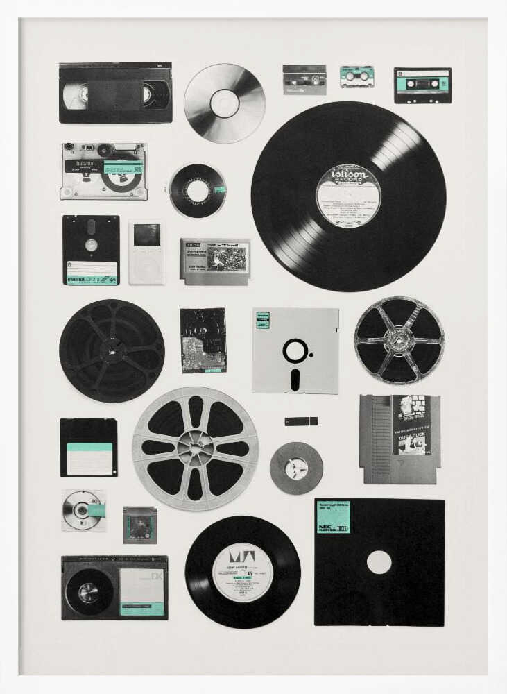Analog Digital Memories Art Print UK — Abstract Vibrant Wall Art — Living Room — Wall It All Prints