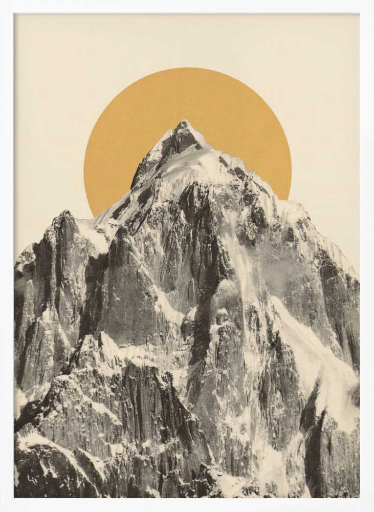 Golden Mountain Peak Art Print UK — Landscape Vibrant Wall Art — Living Room — Wall It All Prints