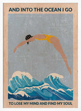 Woman Diving Ocean Waves