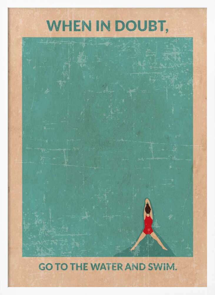 Woman Swimming Pool Art Print UK — Portrait Vibrant Wall Art — Living Room — Wall It All Prints