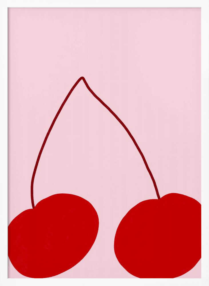 Cherry Duo Delight Art Print UK — Abstract Vibrant Wall Art — Kitchen — Wall It All Prints