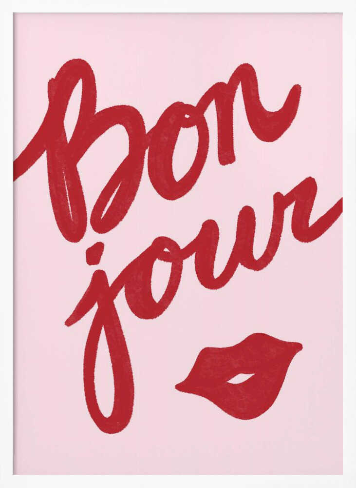 Bonjour Kiss Art Print UK — Abstract Minimal Wall Art — Office — Wall It All Prints