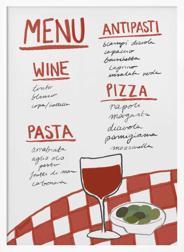 Italian Cuisine Delight Art Print UK — Vintage Vibrant Wall Art — Kitchen — Wall It All Prints