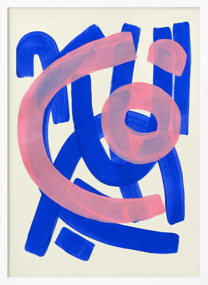 Vibrant Blue Pink Abstract Art Print UK — Abstract Vibrant Wall Art — Living Room — Wall It All Prints
