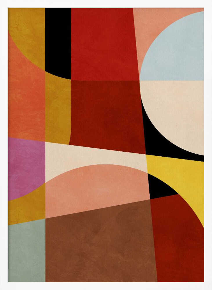 Warm Colors Bauhaus Geometry2 Art Print UK — Abstract Vibrant Wall Art — Living Room — Wall It All Prints