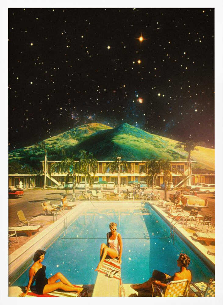 Space Pool Art Print UK — Portrait Warm Wall Art — Bathroom — Wall It All Prints