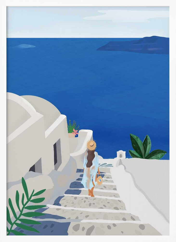 Into the Blue Art Print UK — Botanical Minimal Wall Art — Office — Wall It All Prints