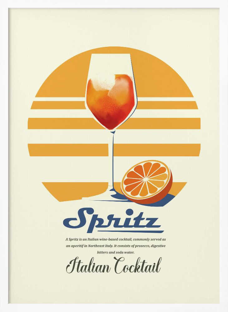 Spritz Italian Cocktail Art Print UK — Food Calm Wall Art — Kitchen — Wall It All Prints