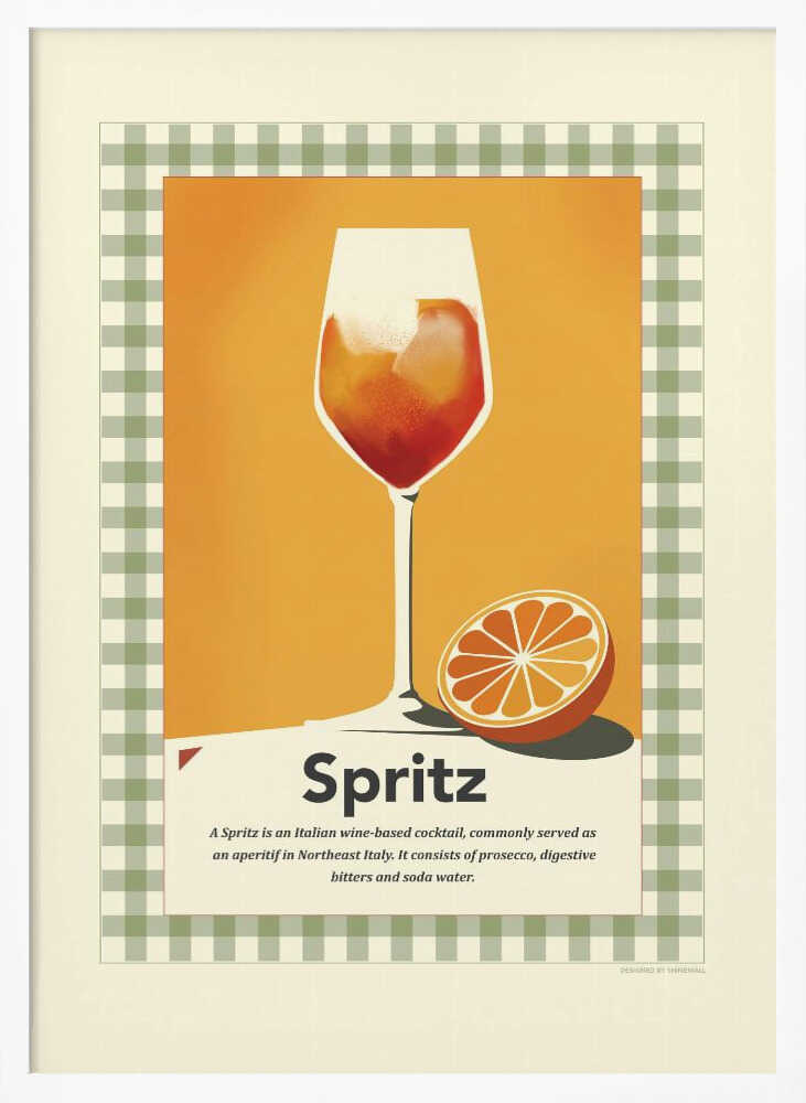 Vibrant Spritz Cocktail Art Print UK — Vintage Vibrant Wall Art — Kitchen — Wall It All Prints