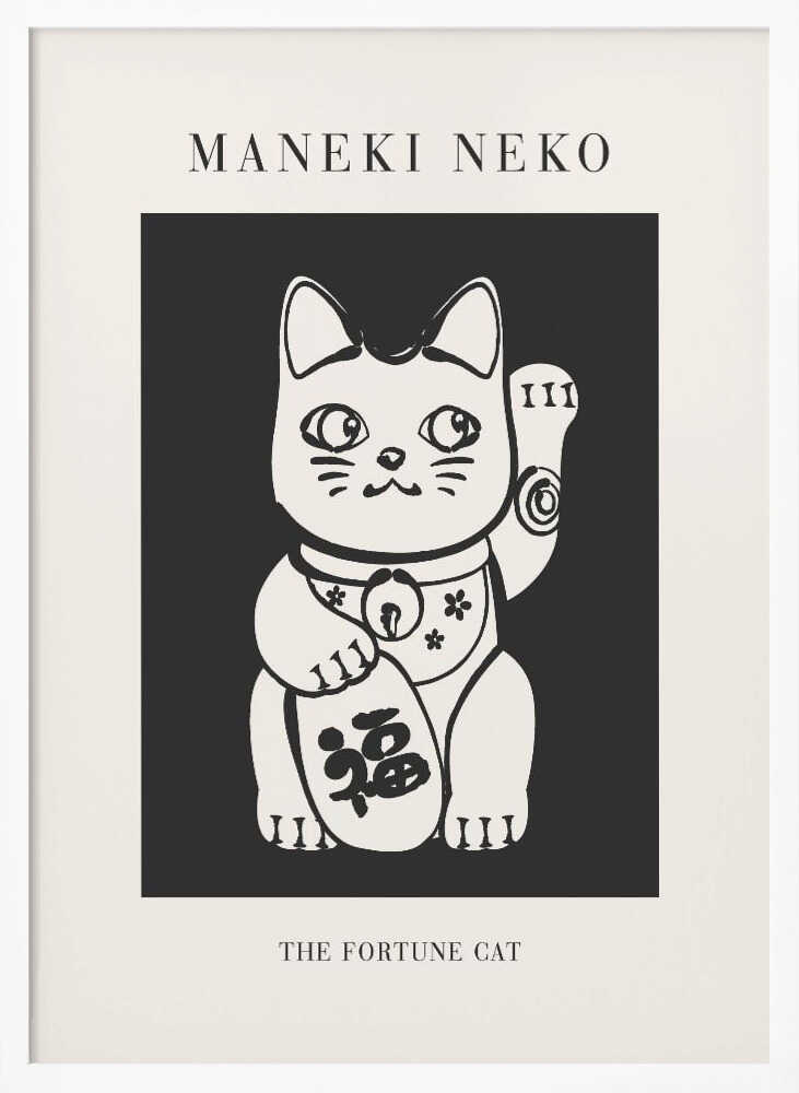 Maneki Neko Fortune Cat Art Print UK — Japanese Vibrant Wall Art — Living Room — Wall It All Prints
