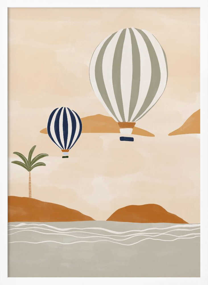 Dreamy Island Balloons Art Print UK — Abstract Vibrant Wall Art — Living Room — Wall It All Prints