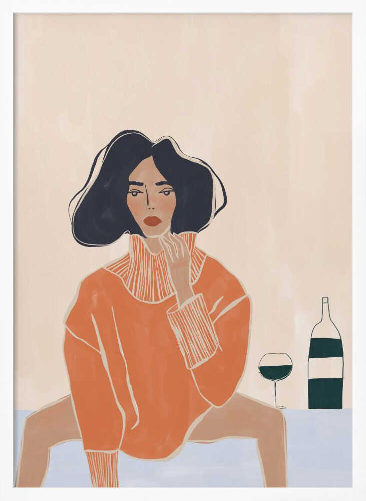 Orange Sweater Chic Art Print UK — Abstract Dark Wall Art — Kitchen — Wall It All Prints