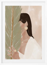 Elegant Woman Tropical Leaves