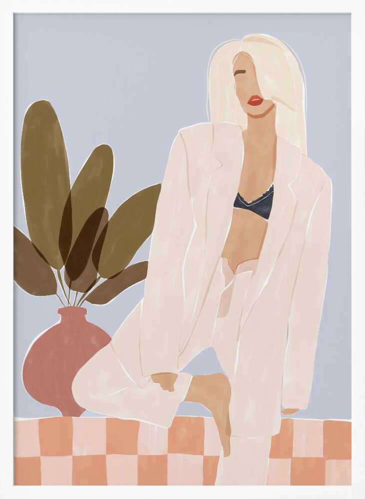 Blonde Fashion Confidence Art Print UK — Japanese Vibrant Wall Art — Bathroom — Wall It All Prints