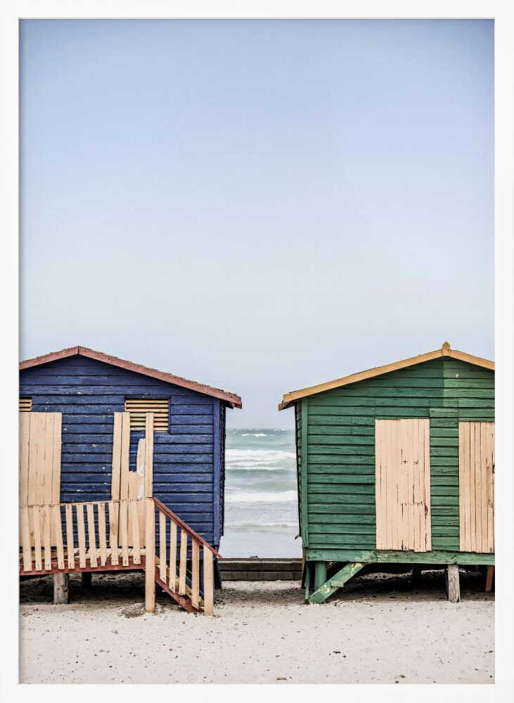 Coastal Huts Harmony Art Print UK — Landscape Calm Wall Art — Bedroom — Wall It All Prints