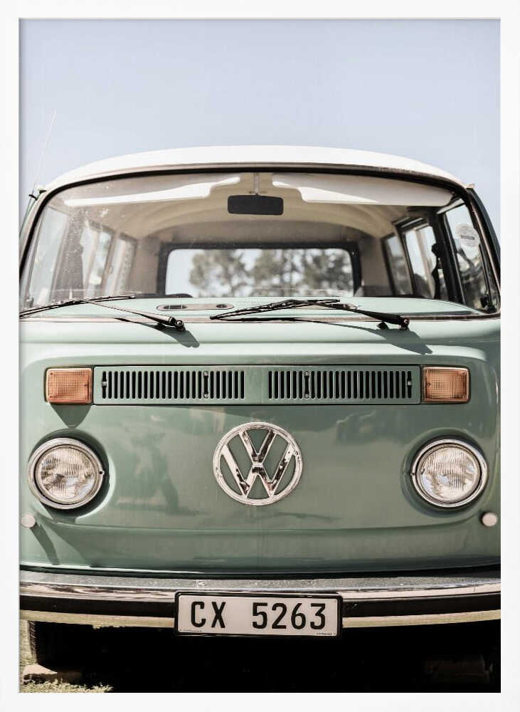 Classic Design In Soft Green Tones Cars Art Print UK — Vintage Fresh Wall Art — Living Room — Wall It All Prints