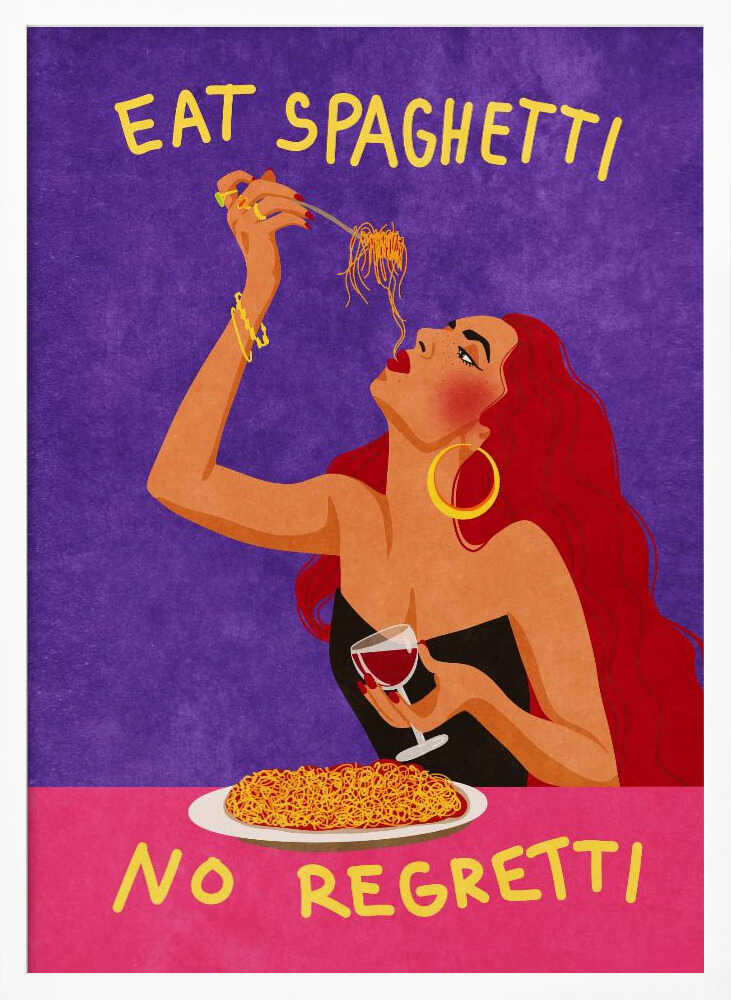 Eat spaghetti no regretti Art Print UK — Abstract Vibrant Wall Art — Kitchen — Wall It All Prints