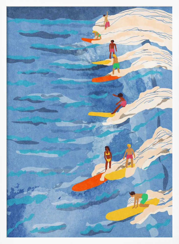 chilled surfing Art Print UK — Portrait Vibrant Wall Art — Living Room — Wall It All Prints