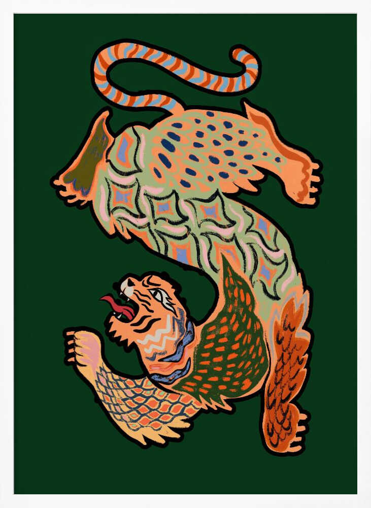 Asiantiger Green Art Print UK — Abstract Vibrant Wall Art — Living Room — Wall It All Prints