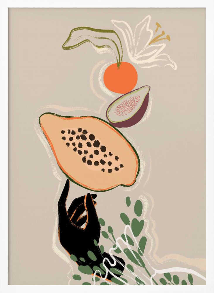 Balancing Fruits Art Print UK — Food Vibrant Wall Art — Kitchen — Wall It All Prints