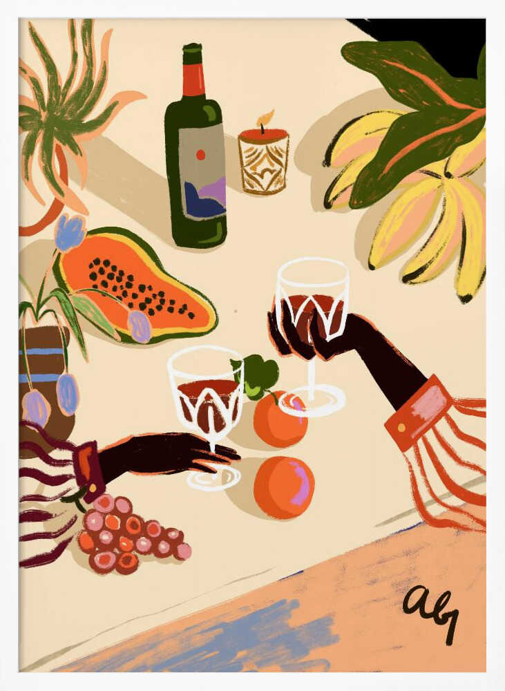Cheers To You Art Print UK — Botanical Vibrant Wall Art — Kitchen — Wall It All Prints