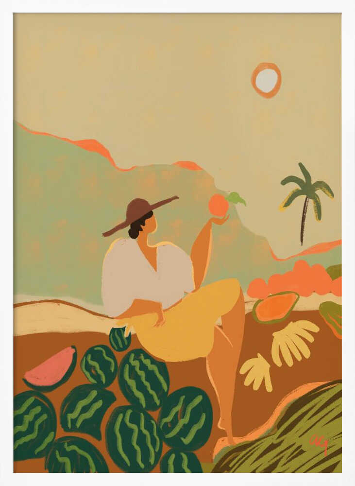 Farmer Guava Art Print UK — Japanese Calm Wall Art — Bedroom — Wall It All Prints