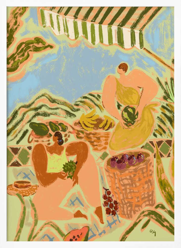 Fruit Stand Art Print UK — Abstract Vibrant Wall Art — Kitchen — Wall It All Prints