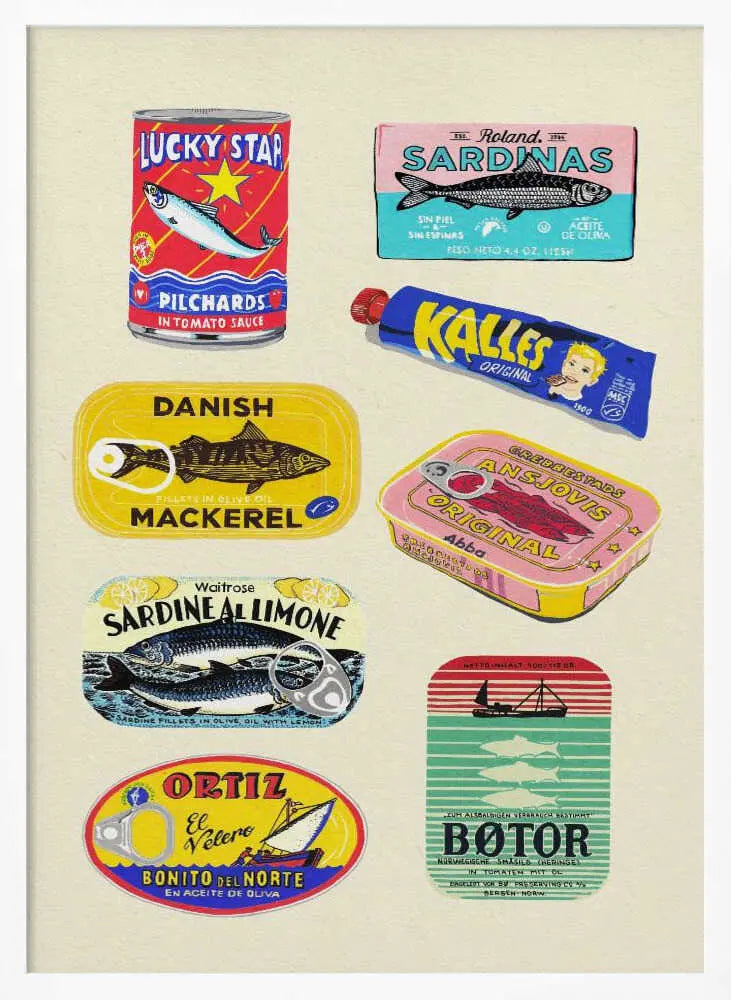 Vintage Seafood Cans