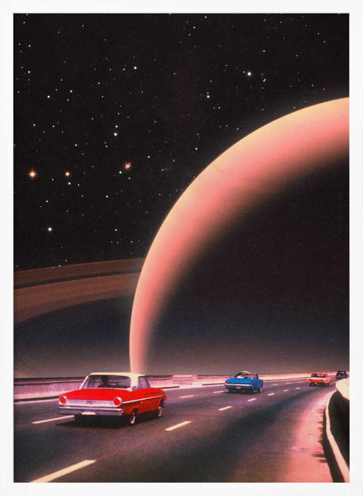 Saturn Traffic Art Print UK — Vintage Vibrant Wall Art — Bathroom — Wall It All Prints