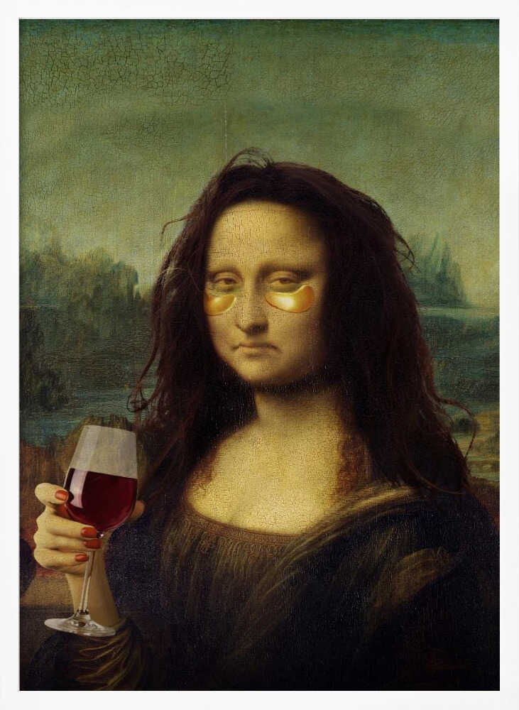 Modern Mona Lisa Relaxing Art Print UK — Portrait Vibrant Wall Art — Kitchen — Wall It All Prints