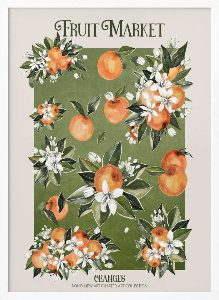 Citrus Blossom Harvest Art Print UK — Botanical Vibrant Wall Art — Kitchen — Wall It All Prints