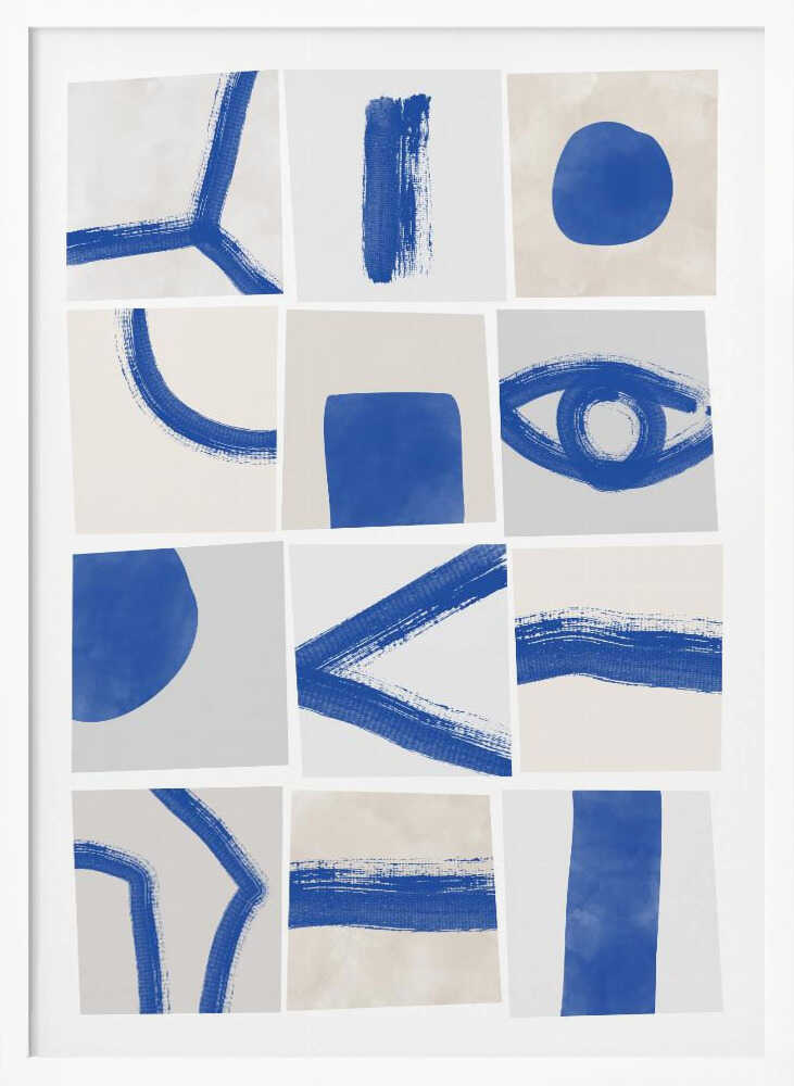 Blue Abstract Shapes Grid