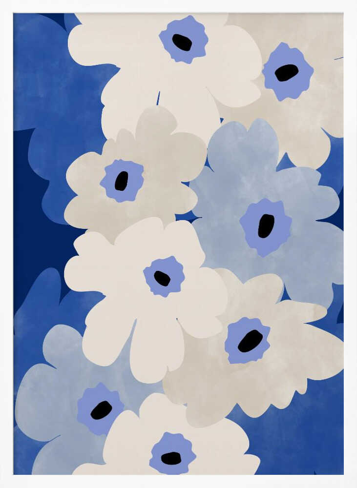 White and Blue Flowers