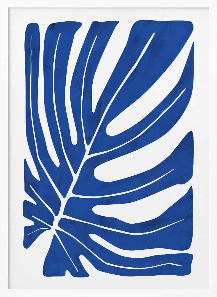 Deep Blue Monstera Art Print UK — Botanical Vibrant Wall Art — Office — Wall It All Prints