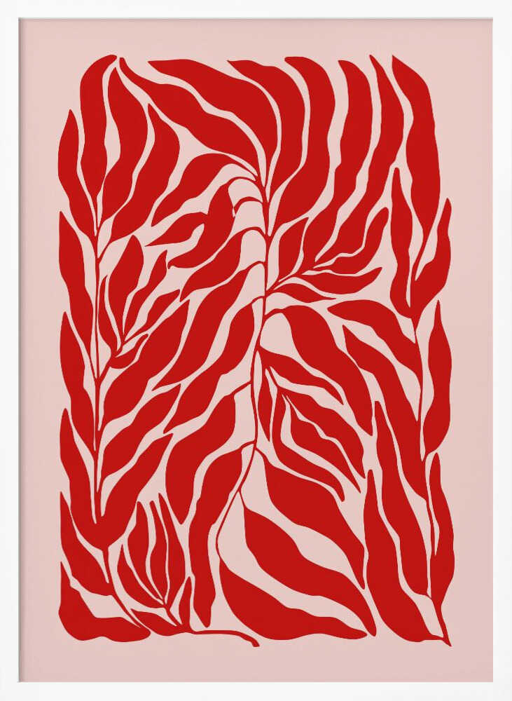 Vibrant Red Leaves Art Print UK — Botanical Vibrant Wall Art — Office — Wall It All Prints