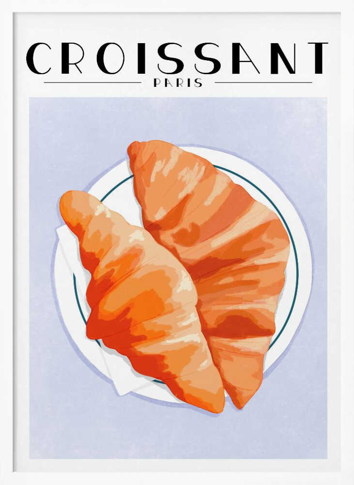 Golden Parisian Croissants Art Print UK — Food Vibrant Wall Art — Kitchen — Wall It All Prints