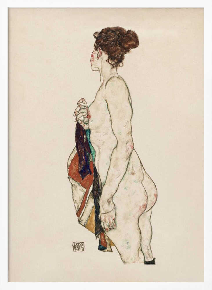 Standing Nude Woman With a Patterned Robe 1917