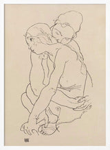 Woman and Girl Embracing 1918