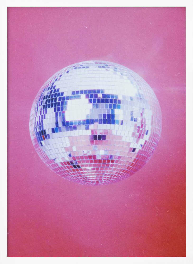 Pink Disco Ball Art Print UK — Vintage Vibrant Wall Art — Living Room — Wall It All Prints