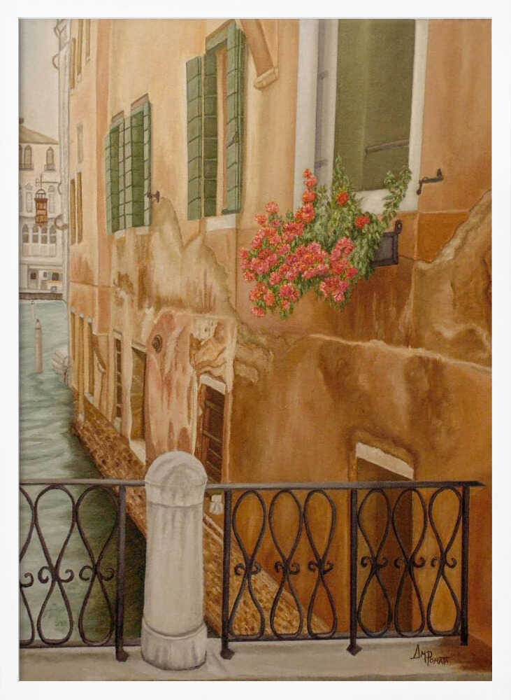 Venice Canal Flowers Art Print UK — Abstract Vibrant Wall Art — Living Room — Wall It All Prints